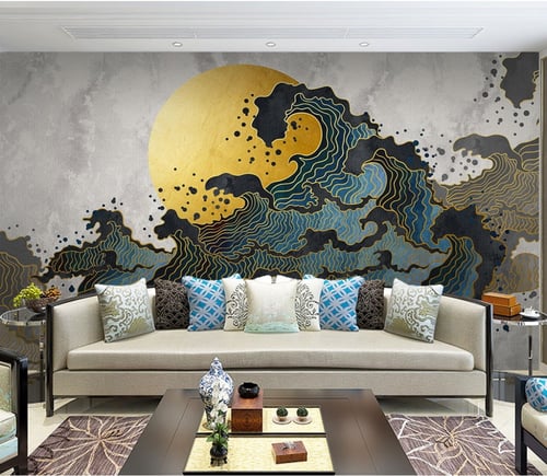 ورق جدران بتصميم ضوء المياه الفاخرة TT2403-39147