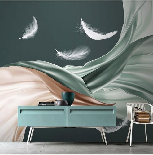 ورق جدران بتصميم الحرير الفاخر البسيط والخفيف بالل...