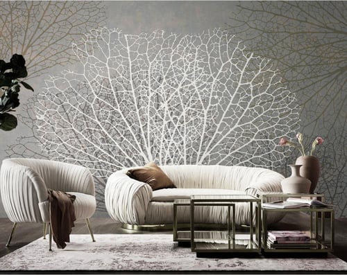 ورق جدران بتصميم ورق الغابات الاسكندنافية TT2403-8...