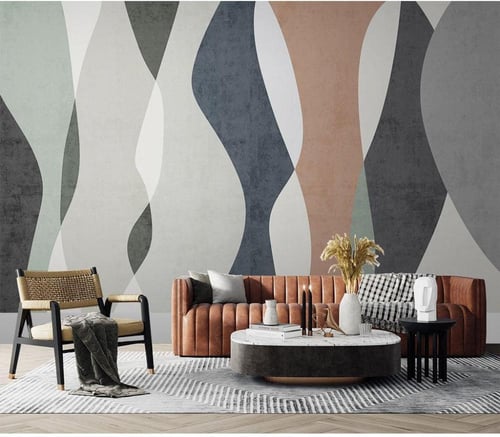 ورق جدران بتصميم الفن التجريدي البسيط TT2403-29329