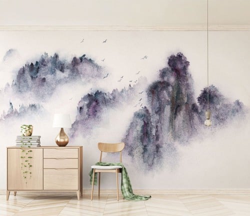 ورق جدران بتصميم الفن المائي - TT24032