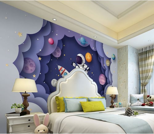ورق جدران غرف الأطفال بتصميم الفضاء - TT2403-1290