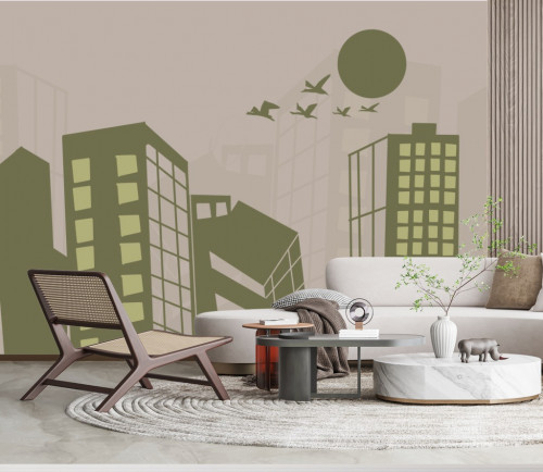 ورق جدران بتصميم الفن المعماري GW301128