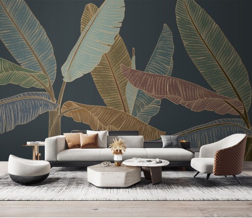 ورق جدران بتصميم الأوراق العتيقة TT2402-7211