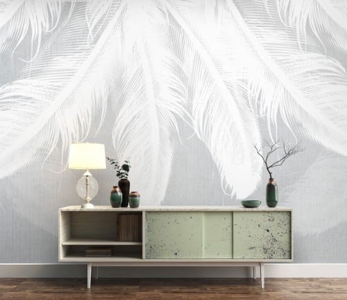 ورق جدران بتصميم الريش بمقاس خاص, العرض 3.22 متر ×...