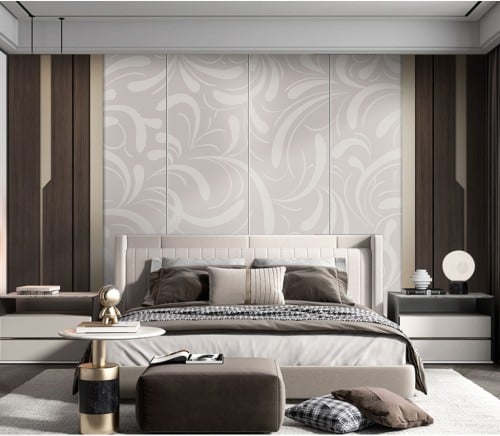 ورق جدران بتصميم الرخام والخشب GWM370019