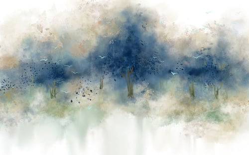 ورق جدران بتصميم الفن المائي - TT240314