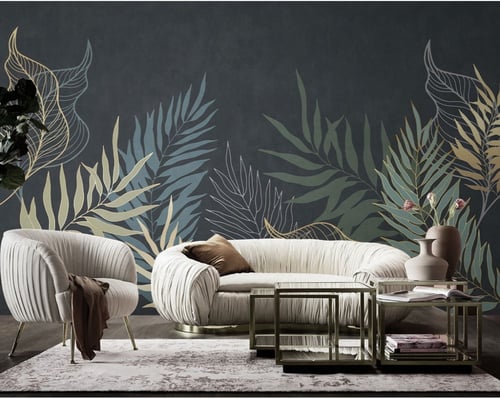 ورق جدران بتصميم الأوراق العتيقة TT2402-8491