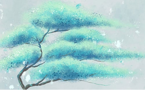 ورق جدران بتصميم الفن المائي - TT240317