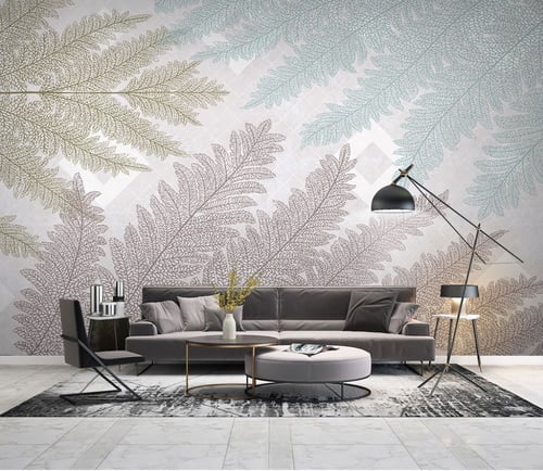 ورق جدران بتصميم الأوراق العتيقة TT2402-6182