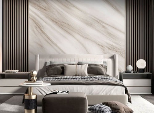 ورق جدران بتصميم الرخام والخشب GWM370010