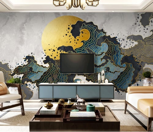 ورق جدران بتصميم ضوء المياه الفاخرة TT2403-39147