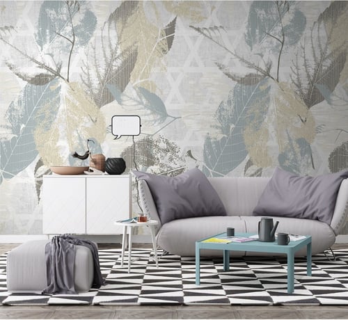 ورق جدران بتصميم الأوراق العتيقة TT2402-4687