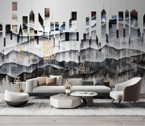 ورق جدران بتصميم فاخر بالحبر المعماري TT2403-37747