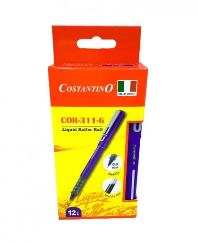 علبة أقلام حبر سائل مع غطاء , لون بنفسجي 0.5mm