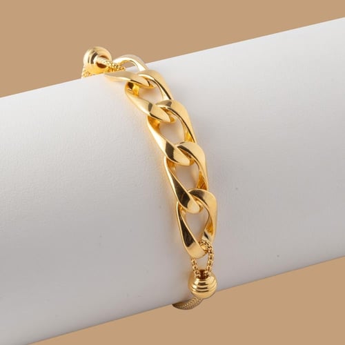 طقم ذهب عيار 21بتصميم السلسلة الكوبية العريضة