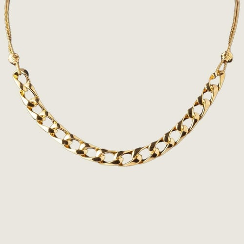 طقم ذهب عيار 21بتصميم السلسلة الكوبية العريضة