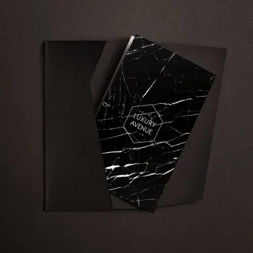 كرت هدايا ماربل فضي مع ظرف فاخر CX1