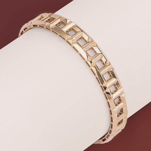 اسوارة ذهب إيطالي حلقات مربعة عيار 18 تصميم راقي و...