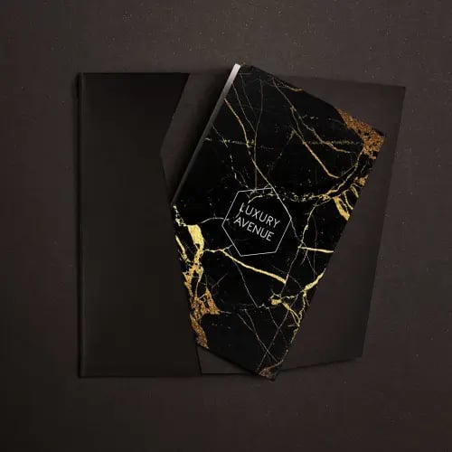 كرت هدايا ماربل ذهبي مع ظرف فاخر CX2