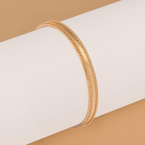 بنجر ذهب مزخرف بحواف جانبية عيار 21 | تصميم أنيق