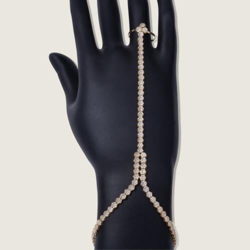 كف ذهب عيار 18 بتصميم ورورد مرصعة