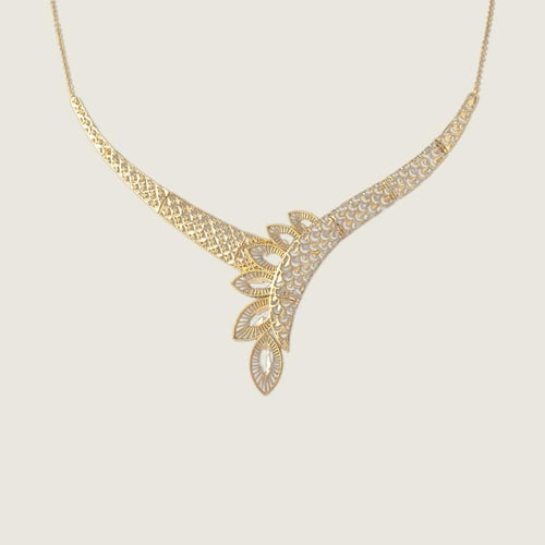 طقم ذهب عيار 21 بتصميم أوراق الشجر والزخارف البارز...