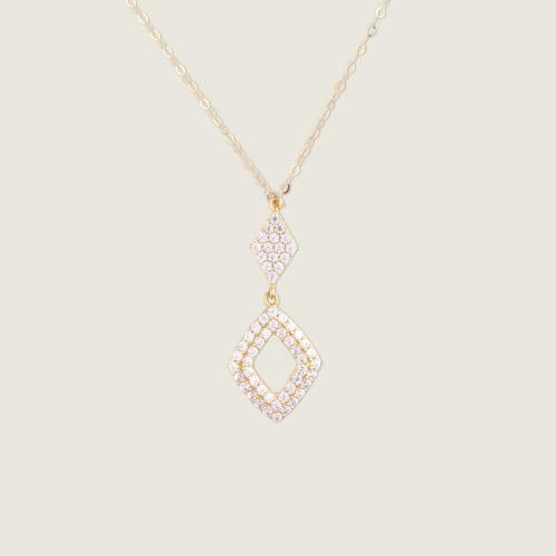 عقد ذهب عيار 18 على شكل معينين