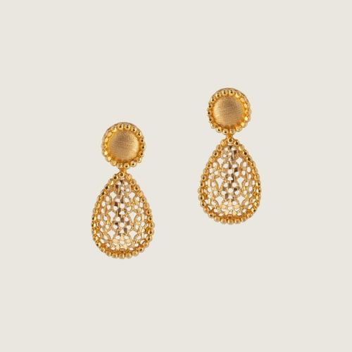 طقم ذهب عيار 21 بتخريم الدوائر والدمعة