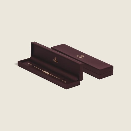 خلخال ذهب عيار 18 بتصميم دوائر ومربعات