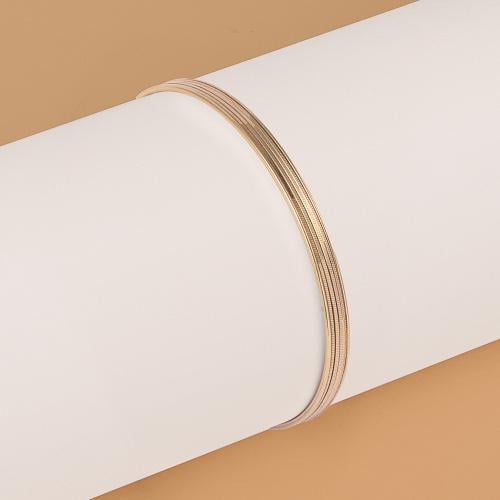 اسوارة ذهب خطوط متراصة ناعمة عيار 18 تصميم راقي بس...