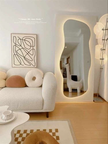 مراية جداريه مموجه مع انارة