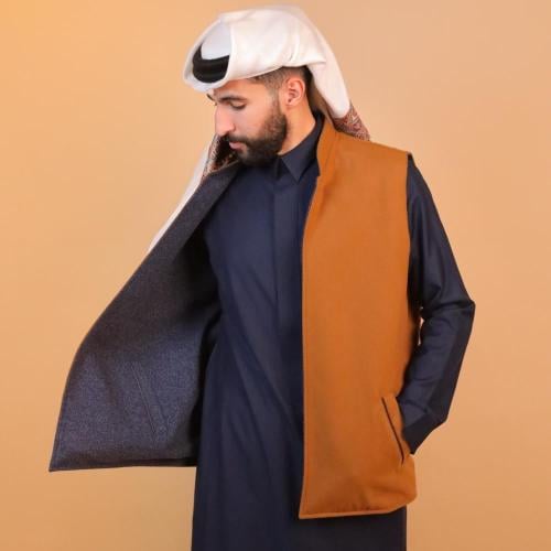 Double face Sadr (camel + navy blue Monas)