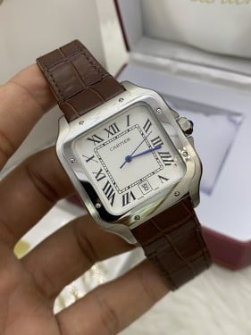 ساعة كارتير سانتوس جلد