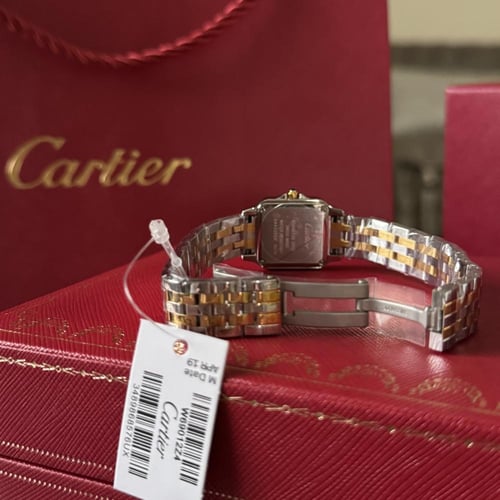ساعة كارتييه مكس فضي مع ذهبي