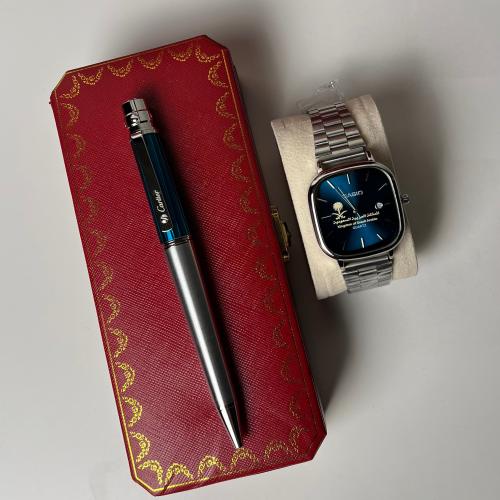 طقم ساعة كاسيو وقلم كارتير