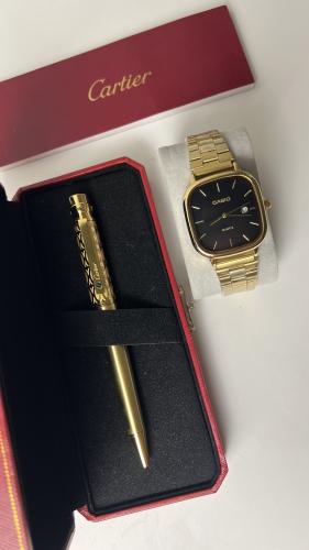 طقم ساعة كاسيو وقلم كارتير