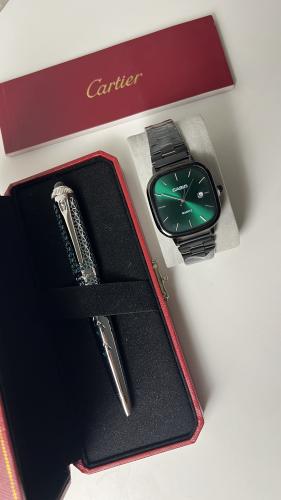 طقم ساعة كاسيو وقلم كارتير