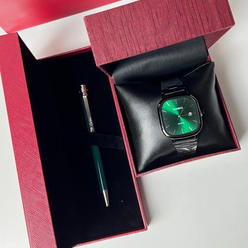 طقم ساعة كاسيو وقلم كارتير