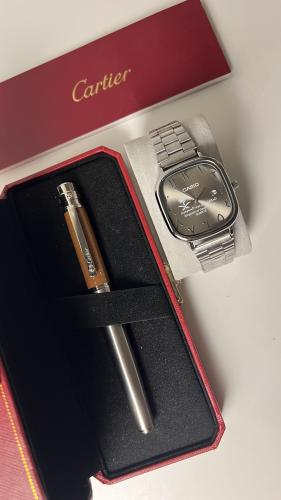طقم ساعة كاسيو وقلم كارتير