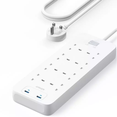 توصيلة انكر 8 منافذ طاقة مع منفذين USB بقوة 12 واط