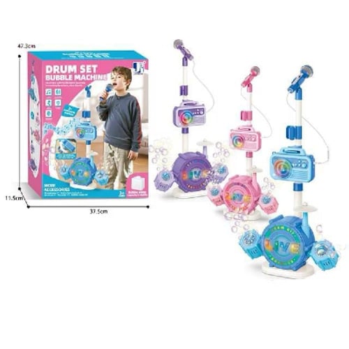 مكبر صوت ميكرفون صانع فقاعات مع اضاءة موسيقية بلوت...