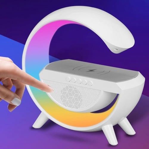 اضاءة متعددة الألوان مع شاحن لاسلكي ومكبر صوت بلوت...