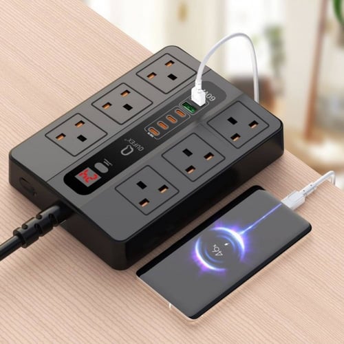 توصيلة ذكية بأمانة عالي 12 منفذ للشحن بطول 3 متر م...