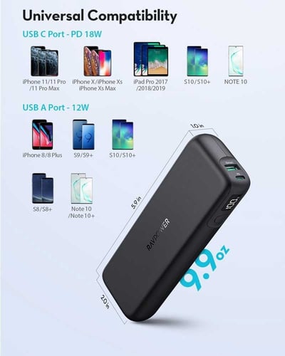 بطارية راف باور بايونير بسعة 15,000 ملي امبير وتقن...