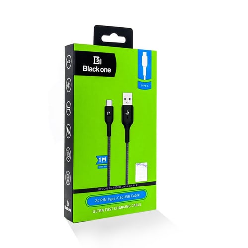 كيبل بلاك ون تايب سي قماش 1 متر 6322