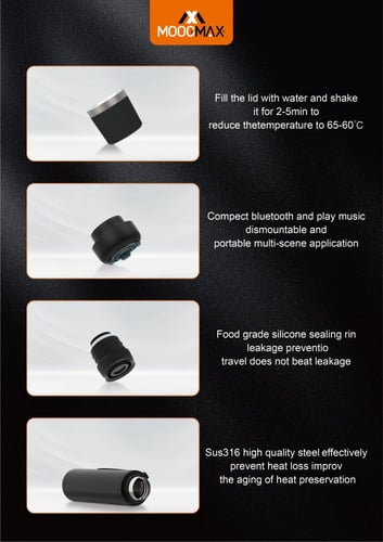 زجاجة مياه ذكية مع مؤشر درجة الحرارة - MOOGMAX MX-...