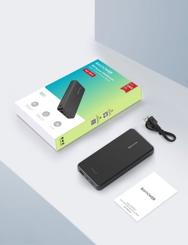 بطارية راف باور 10000 ملي امبير بمنفذ تايب سي ومنف...