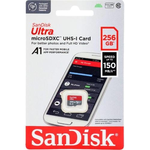ذاكرة SanDisk Ultra MicroSDXC بسعة 256 جيجابايت.