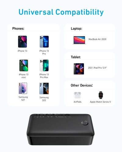 باور بنك انكر متنقلة بسعة 40000 ملى امبير منفذ تاي...